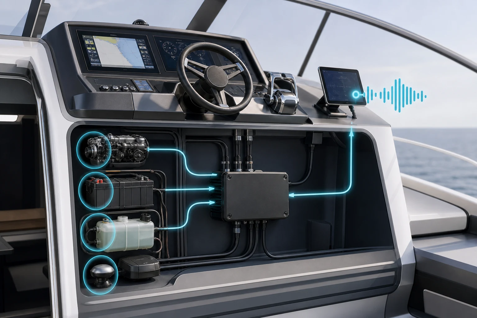 Suntiq marine gateway translating vessel signals into guidance
